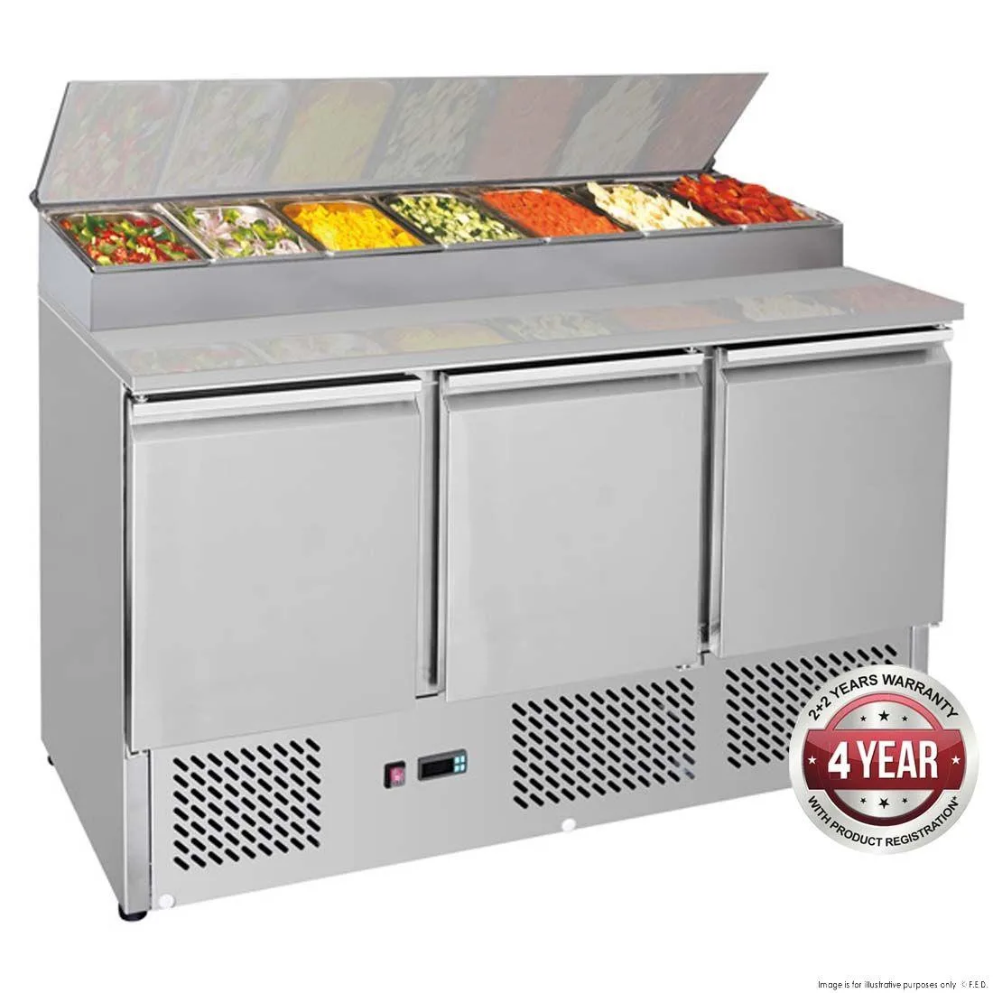 Three Door Storage Pizza Make Benches