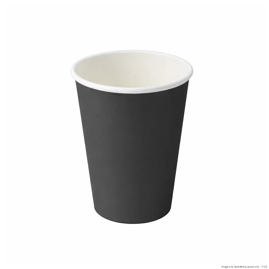 PakMax BLACK 12oz Single Layer Hot Paper Cup - SLHPC-90-12BK