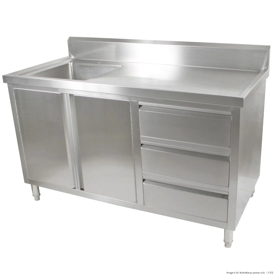 Kitchen Tidy Cabinet With Left/Right Sink 700mm Deep