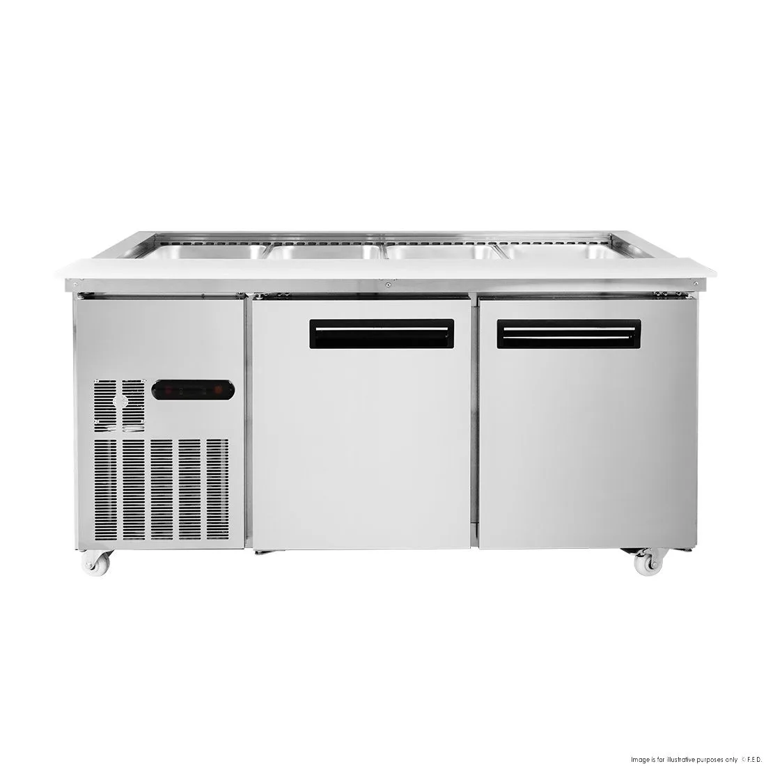 Thermaster Two Door Cold Bench Salad Station 4x1/1 GN Pans PG150FA-XB