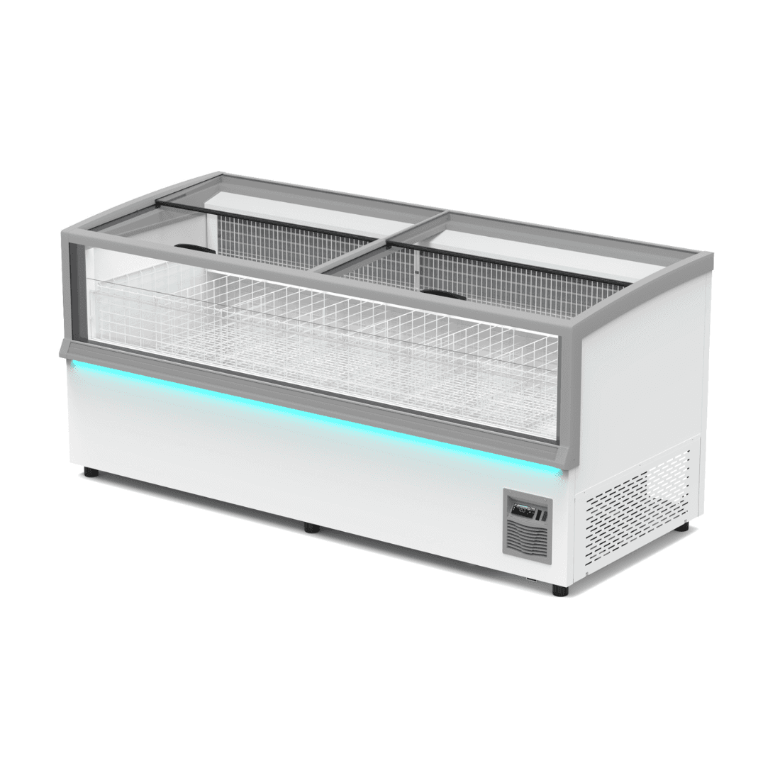 Thermaster 984L 2 Sliding Lid Side Piece Dual Temperature Supermarket Island Display - SIFW-L210G