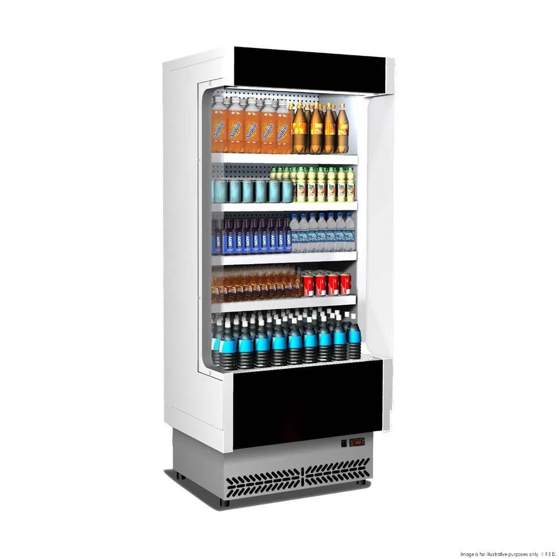 Tecnodom Open Chiller with 4 Shelves - TDVC80-CA-100