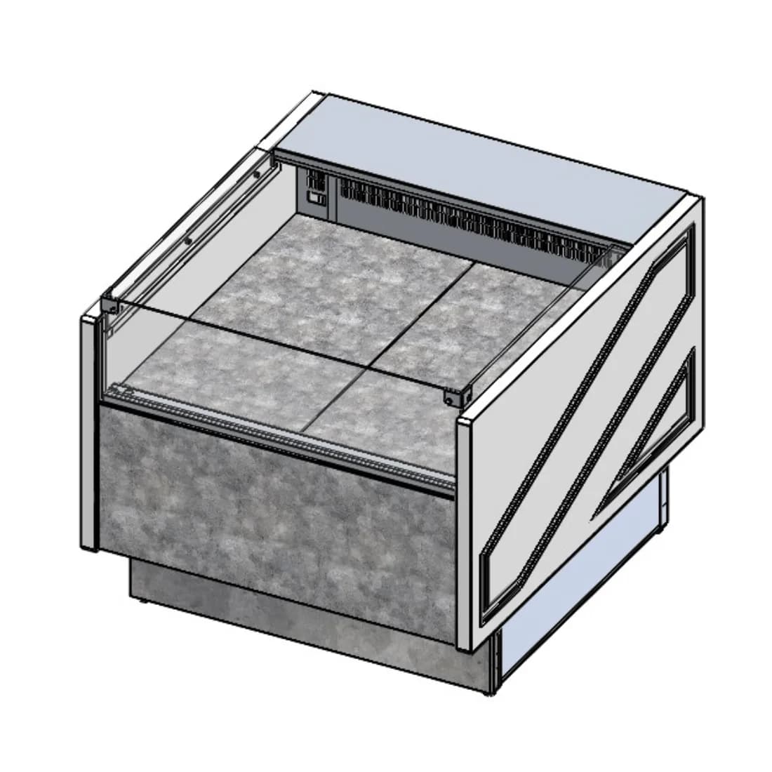 Tecnodom Square Deli, Poultry & Meat Display Add On Units 900mm Depth Storage Surface - TDMR-0910SELF