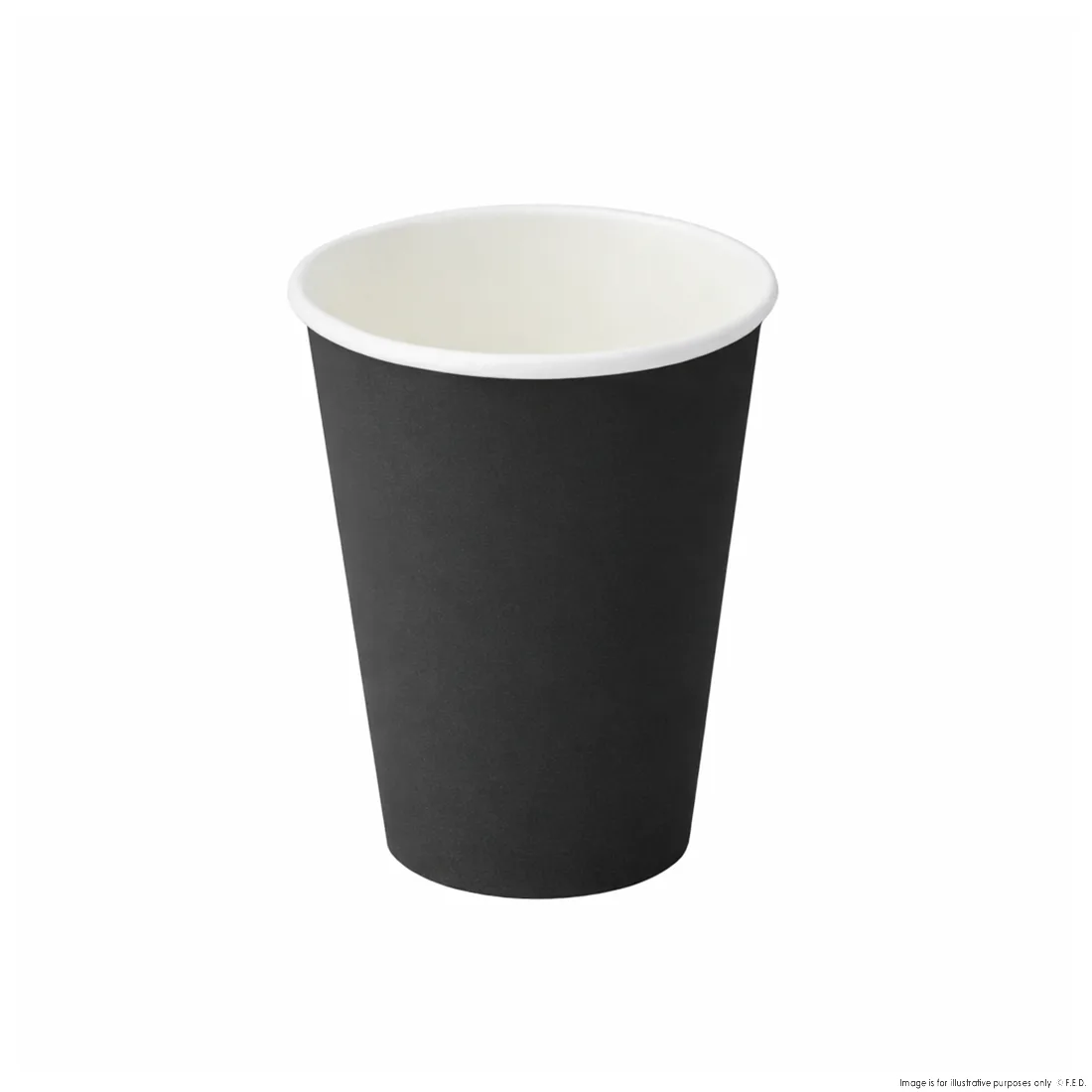 PakMax BLACK 8oz 90mm Single Layer Hot Paper Cup - SLHPC-90-8BK