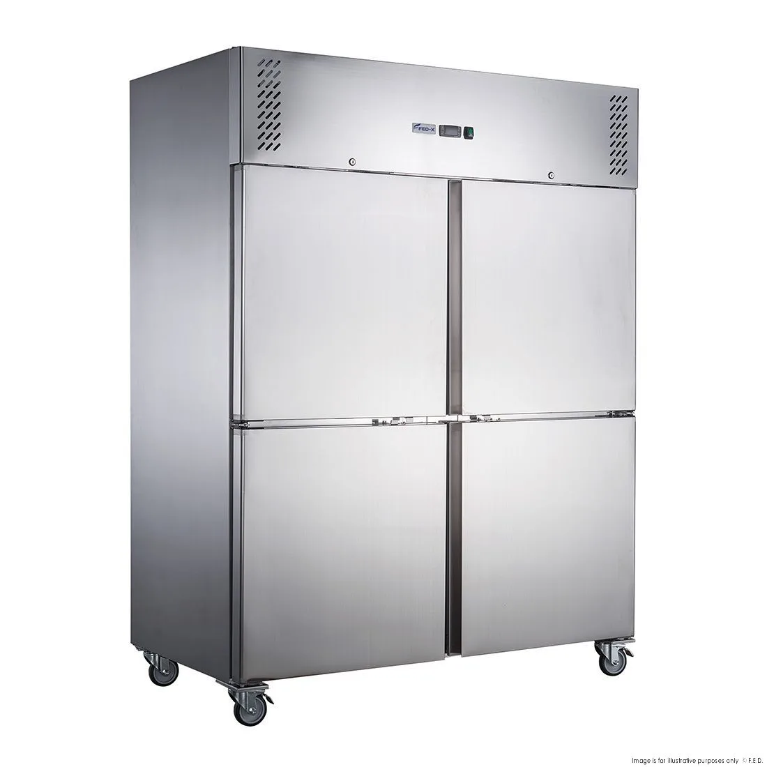 Ex-Showroom: FED-X S/S Four Door Upright Fridge - XURC1410S2V-QLD370
