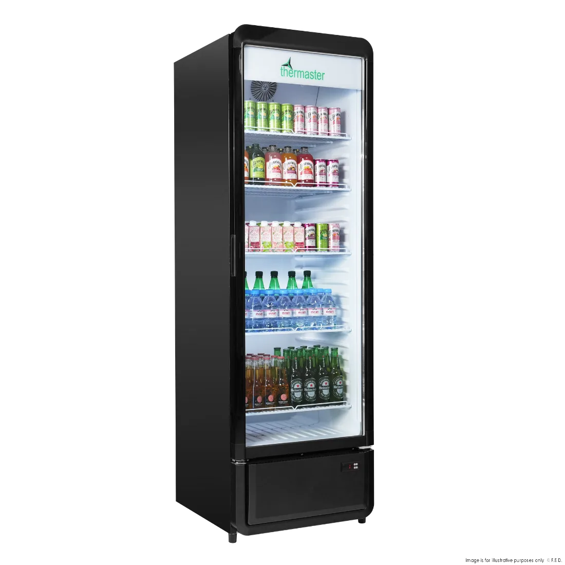 Thermaster Upright Glass Door Beverage Fridge - SDC-343B