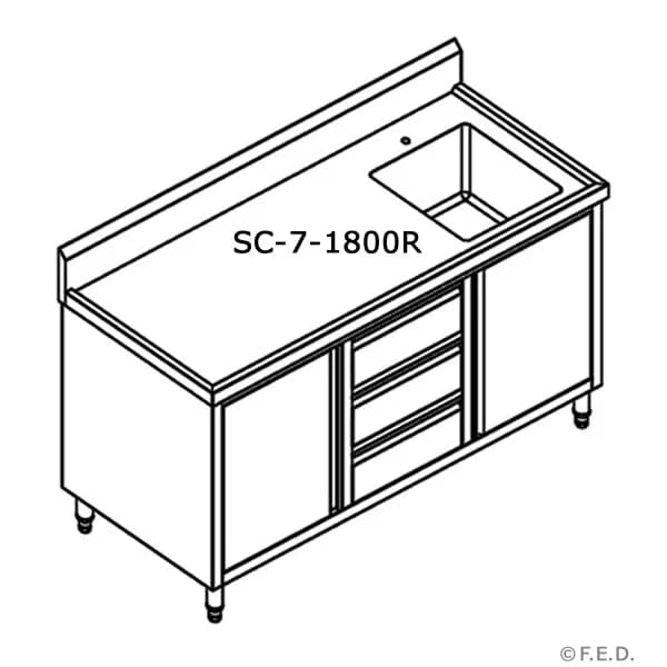 ss tidy sink cab sc 7 1800r drg