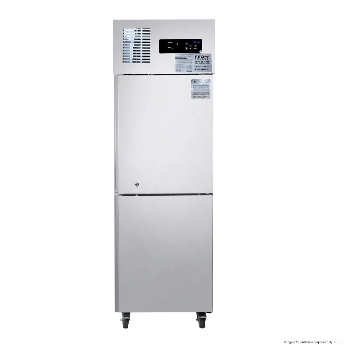 SUC500 TROPICAL Thermaster 2×½ Solid door SS Fridge