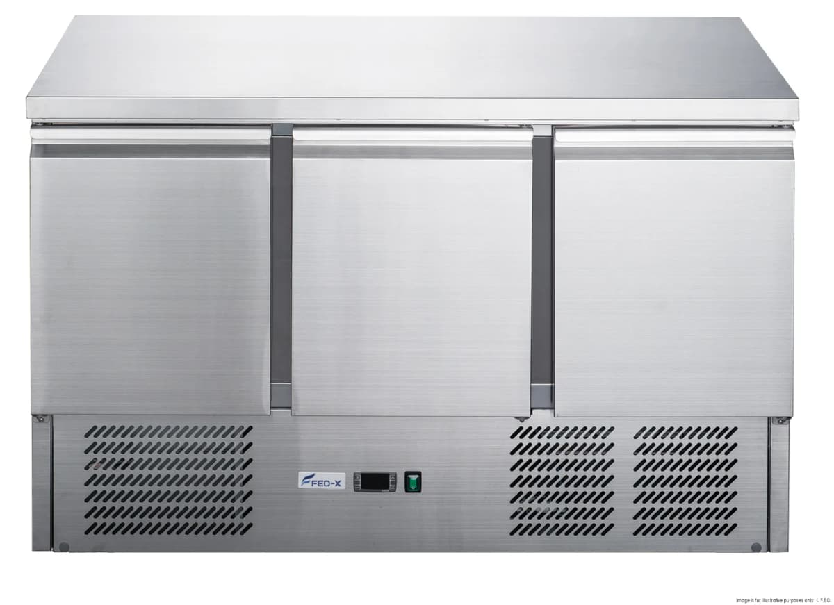 FED-XGNS1300B Three Door Counter Compact Workbench Fridge