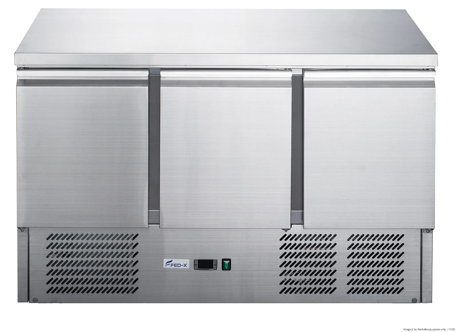 FED-XGNS1300B Three Door Counter Compact Workbench Fridge