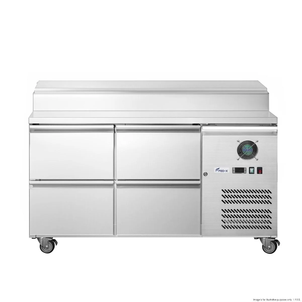 FED-X S/S Four Drawer Sandwich Counter - XSS7C13S2V-4D
