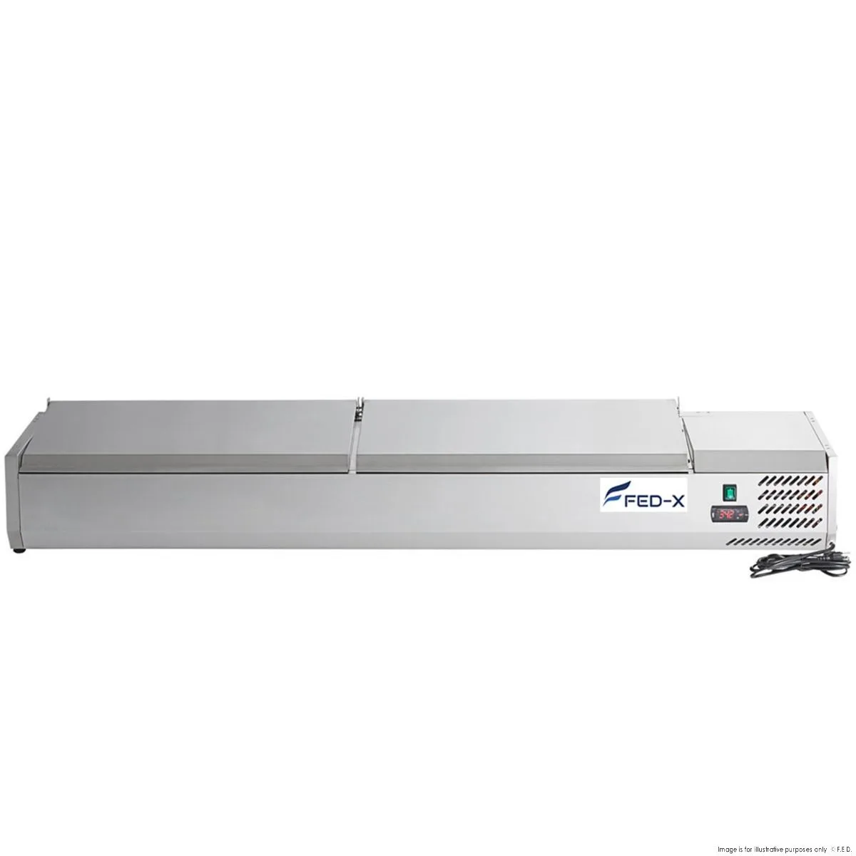 Ex-Showroom: FED-X Salad Bench with Stainless Steel Lids - XVRX1800/380-VIC959