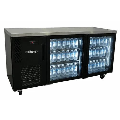 Williams Boronia HB2UGB Double Glass Door Back Bar in Black Colourbond