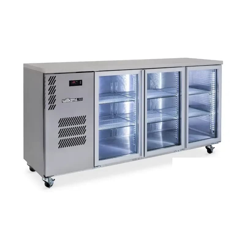 Williams HC3USB Triple Solid Door Back Bar Fridge Black 1
