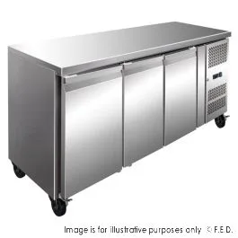 FE3100BT S/S Three Door Bench Freezer 231L