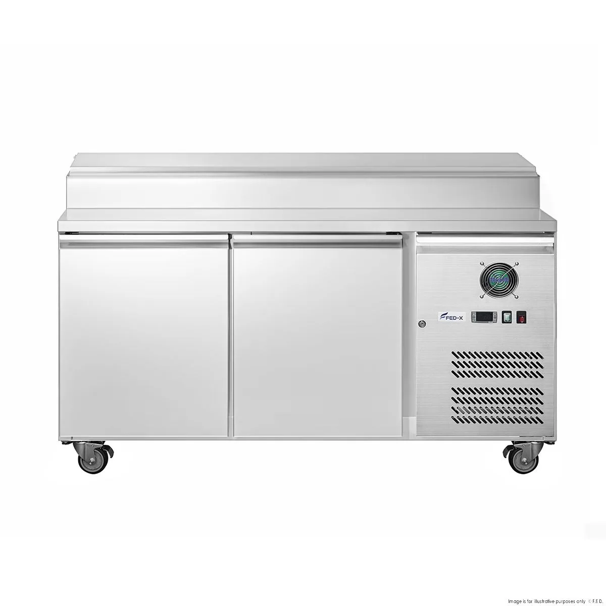 FED-XSS7C13S2V S/S Two Door Sandwich Counter Pizza make Bench Fridge