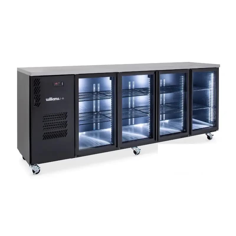 Williams HC3USB Triple Solid Door Back Bar Fridge Black 2