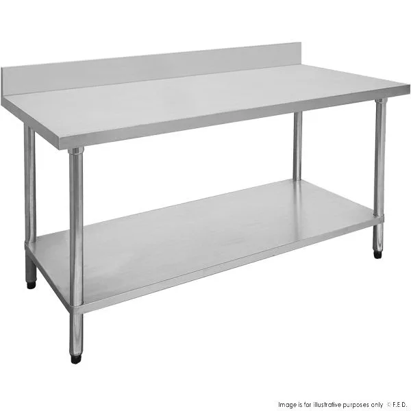 0900-6-WBB Economic 304 Grade Stainless Steel Table with splashback 900x600x900