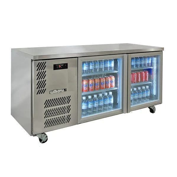 HBS2UGDSS two glass door under counter fridge Stainless steel