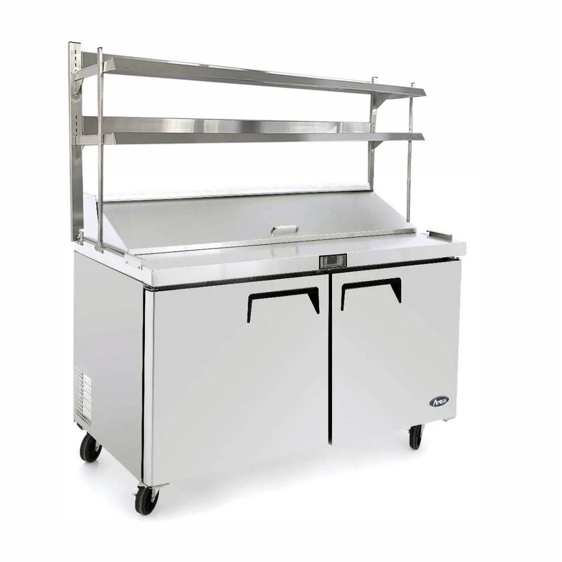 2 DOOR SANDWICH PREP TABLE FRIDGE WITH OVER SHELF MSF8302OS
