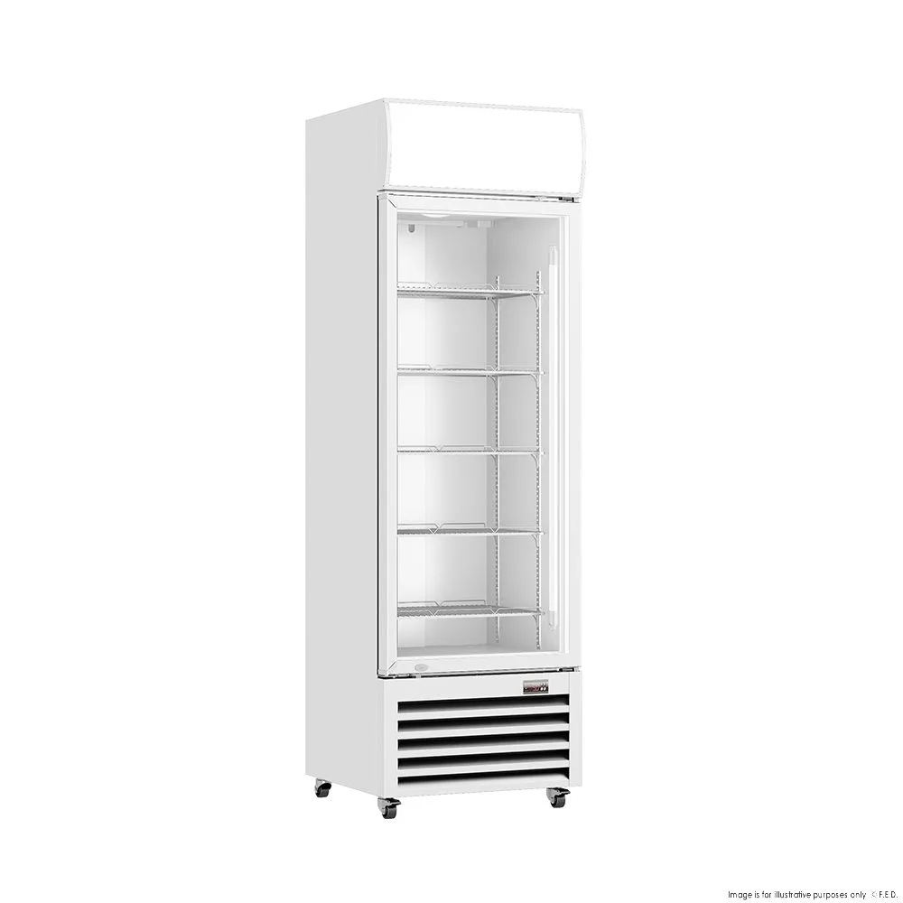 Thermaster Single Glass Door Colourbond Upright Drink Fridge White - LG-540P