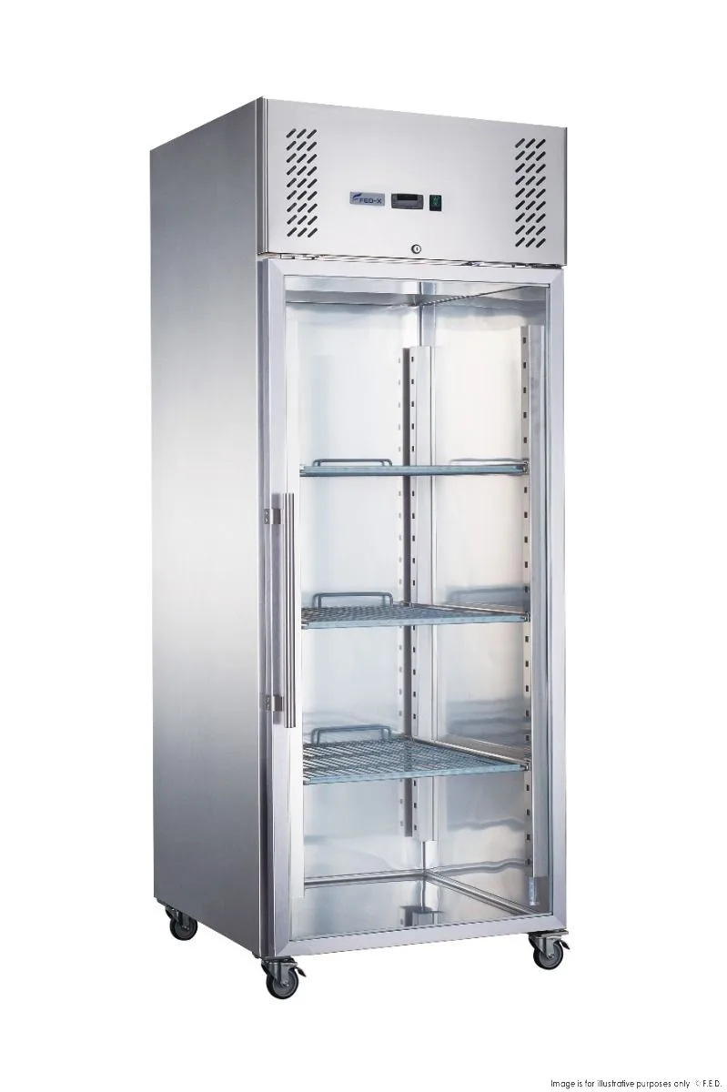 2NDs: FED-X S/S Full Glass Door Upright Fridge - XURC600G1V-NSW1936
