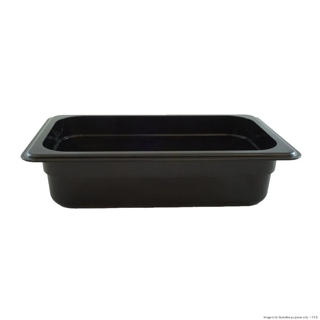 JW-P134B - Black Poly 1/3 x 100 mm Gastronorm Pan