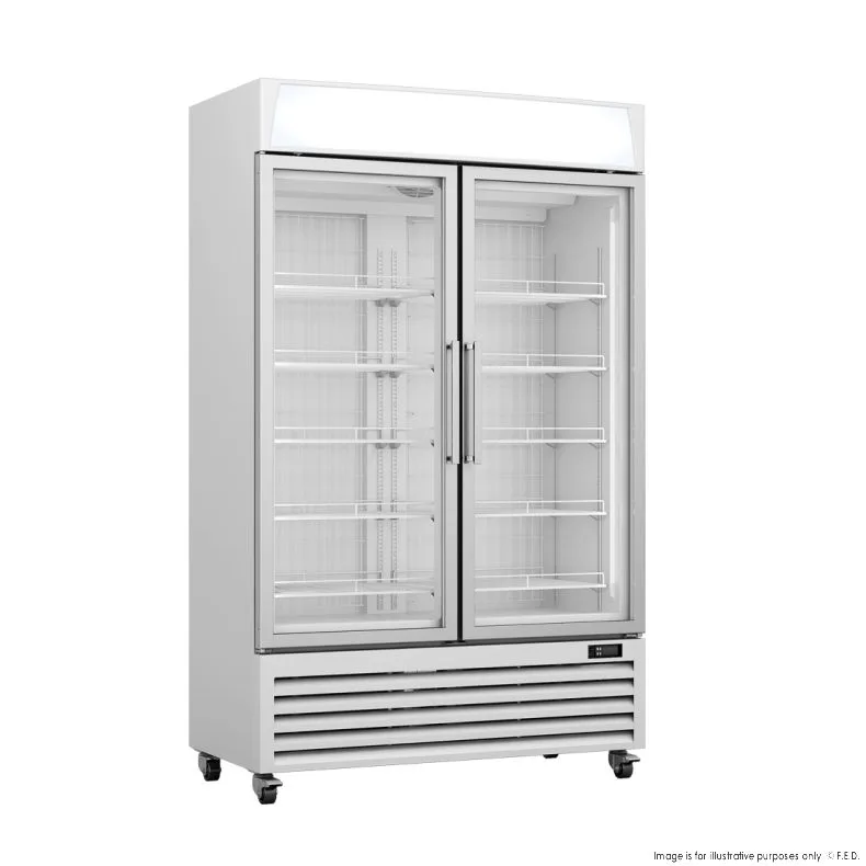 thermaster 800l upright double glass door freezer lg 800pf