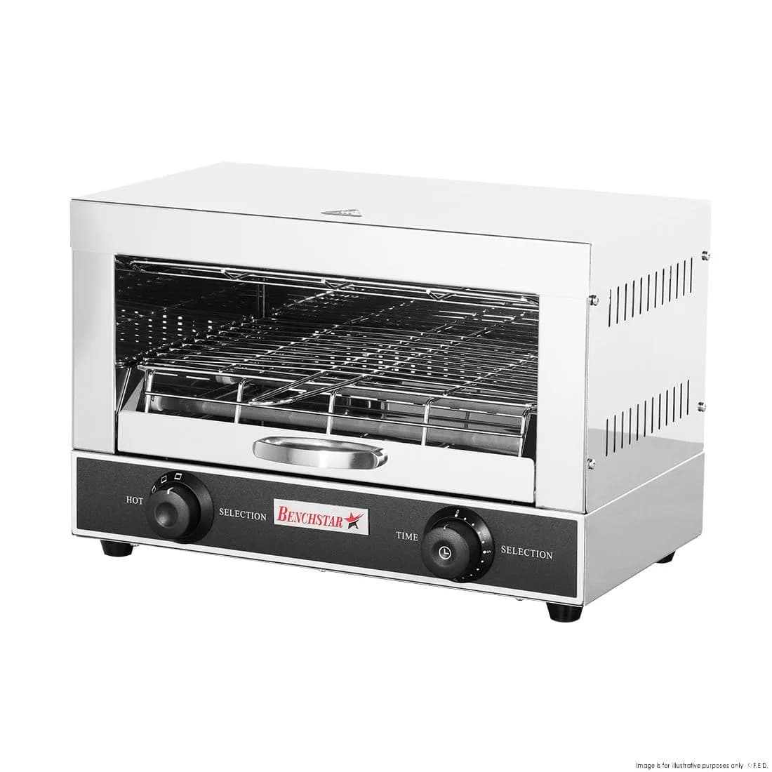 Benchstar Single infrared quartz element salamander griller toaster and timer - QT-1