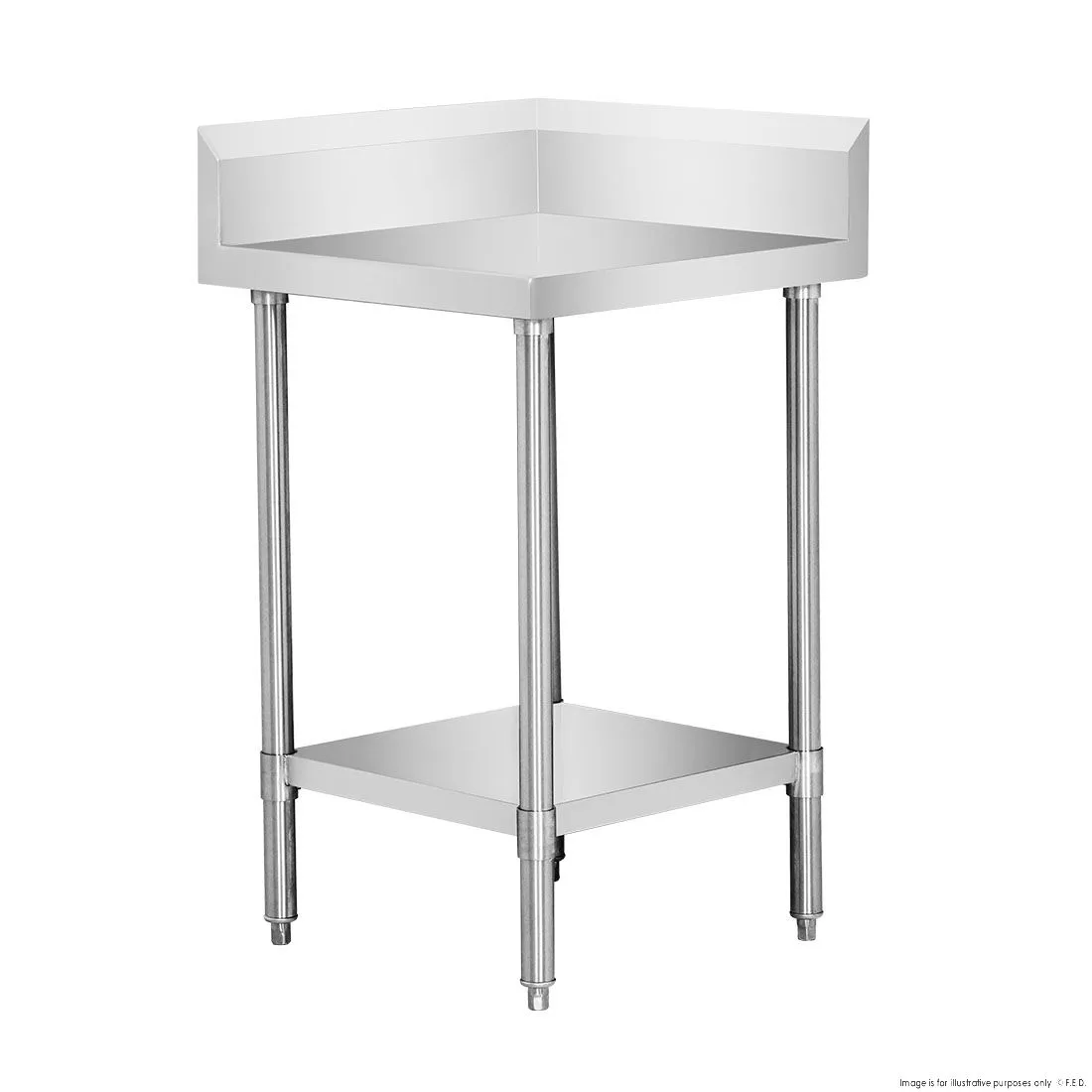 WBCB6-0600/A - Corner Workbench with 150mm Splashback & Undershelf