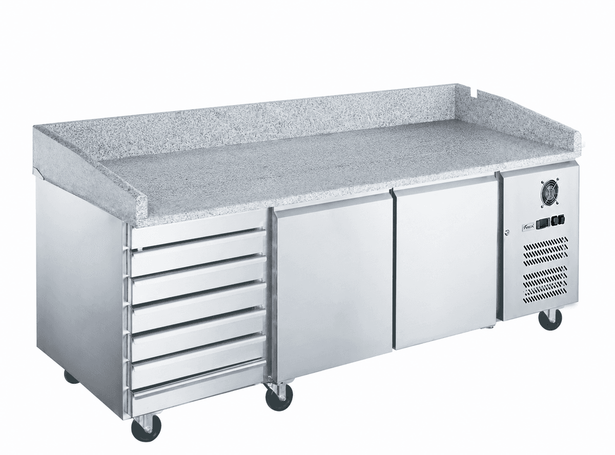 FED-X 2 Door 7 Drawer Marble Top Pizza Make-Up Bench 2020mm — XPZ3600TND
