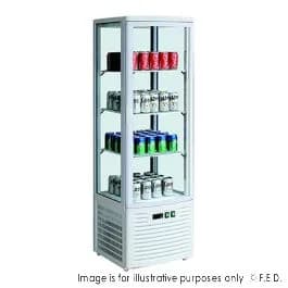 2NDs: Four-sided Upright Beverage Display Fridge Ivory-white LSC235-NSW1622