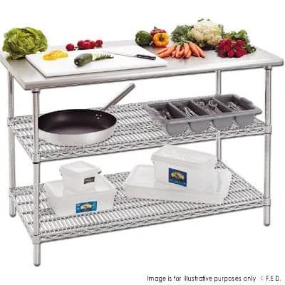 Ex-Showroom: Modular System Stainless Steel Top Utility Bench - SHSB/2-13-SA7-Jul