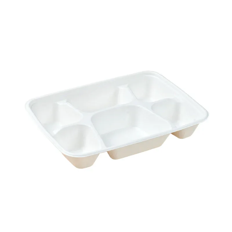 PakMax Disposal Sugarcane Compartment Container & Lids