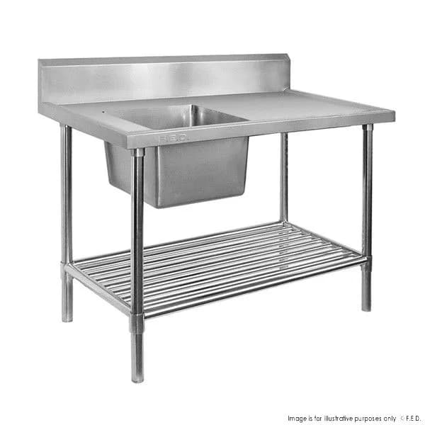 Premium Stainless Steel Single Sink Bench 700mm Deep