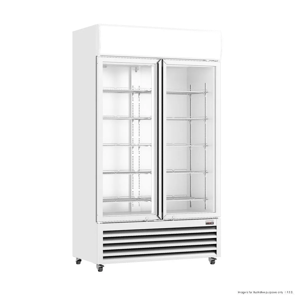 LG-1000P Thermaster 1000L Colourbond Upright Beverage Fridge 2 Doors White