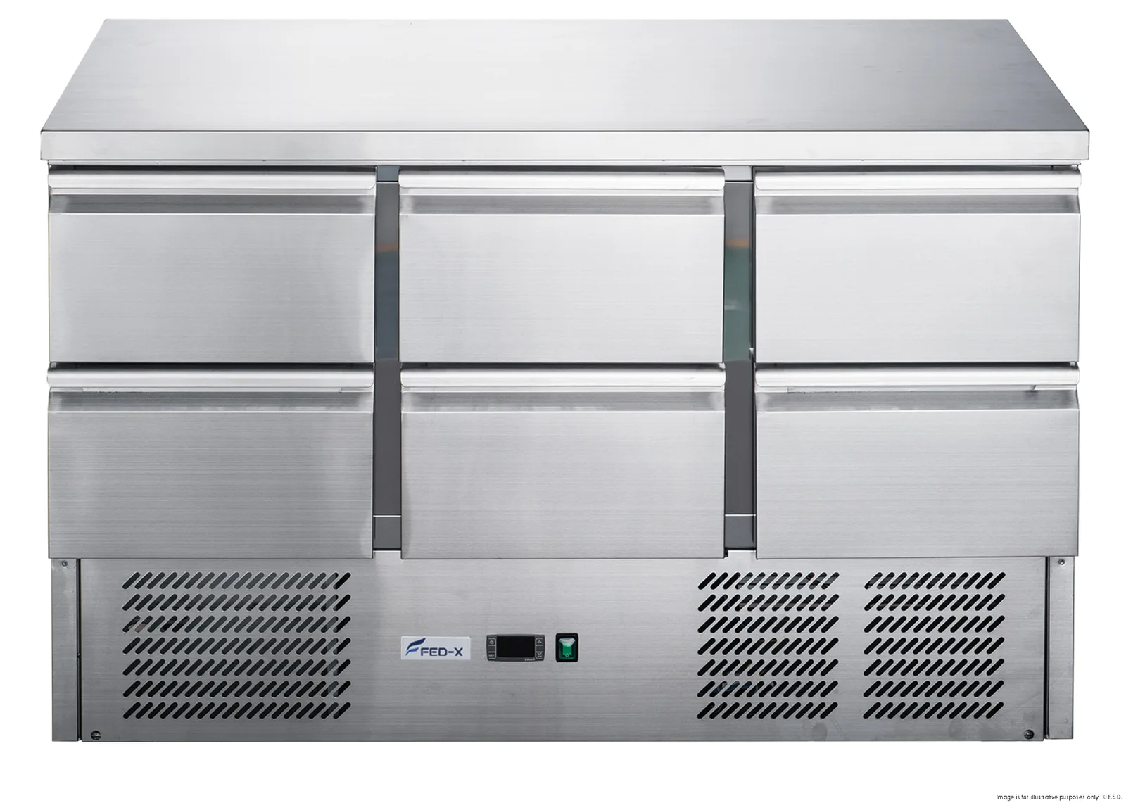 FED-XGNS1300-6D Six Drawer Counter Compact Workbench Fridge