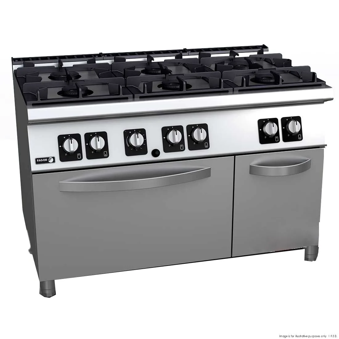 Ex-Showroom: Fagor Kore 700 Series 6 Burner Gas Range with Gas Oven - C-G761H-VIC937