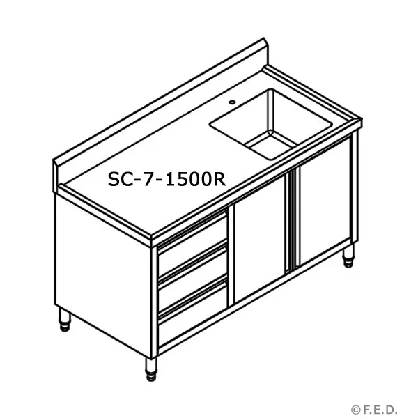 ss tidy sink cab sc 7 1500r drg