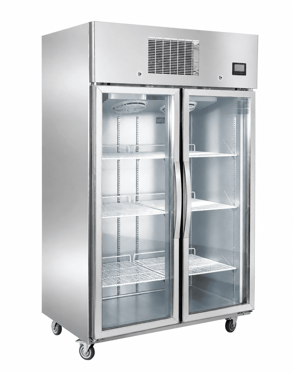 THERMASTER 1000L Full-Width Double Glass Door Upright Display Fridge — SFWCG1000