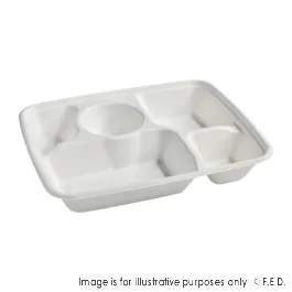 PakMax Sugarcane 5-Compartment Lunch Tray - LT-51