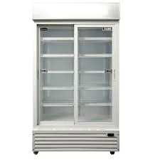 CCE1130S Crusader Two Sliding Door Display Fridge White 1000L