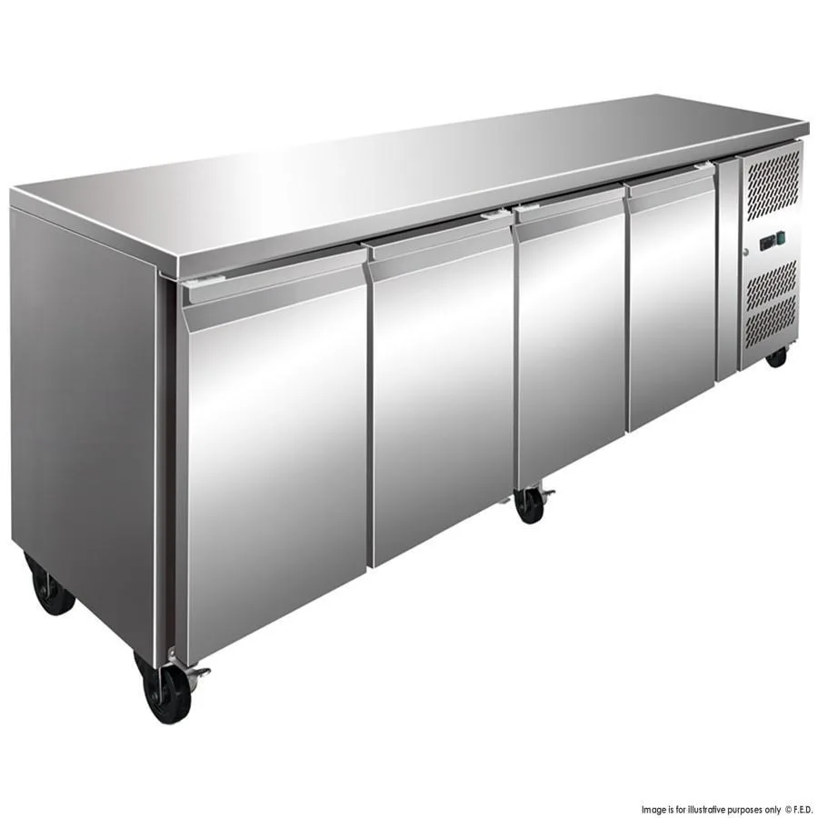 FE4100TN S S Four Door Bench Fridge 511L