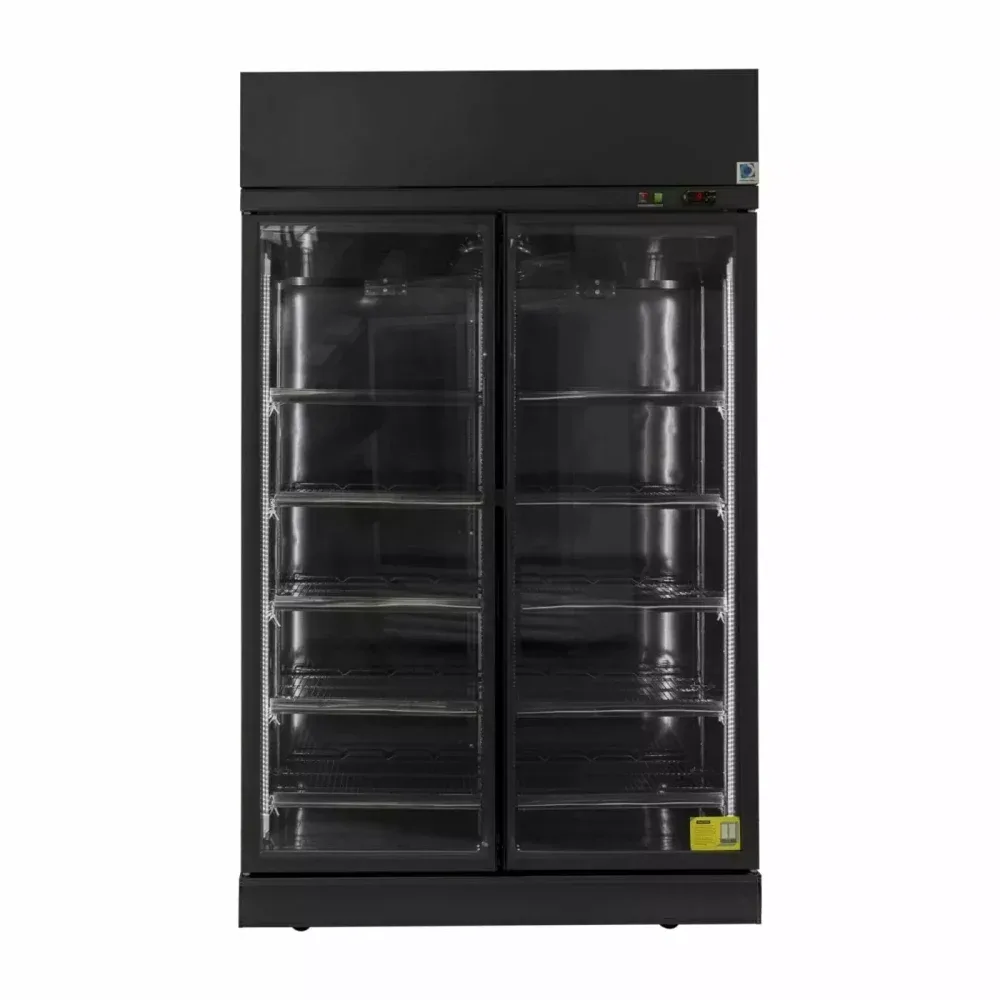 Elegance Black Two Door Fridge Front Low Res scaled 1
