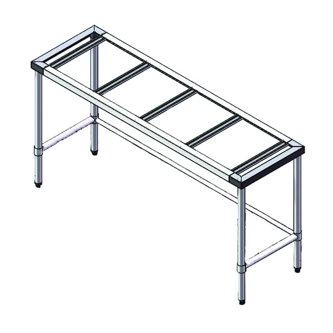 Stone Counter Base: S/S Legs with U Shape - 700mm Deep