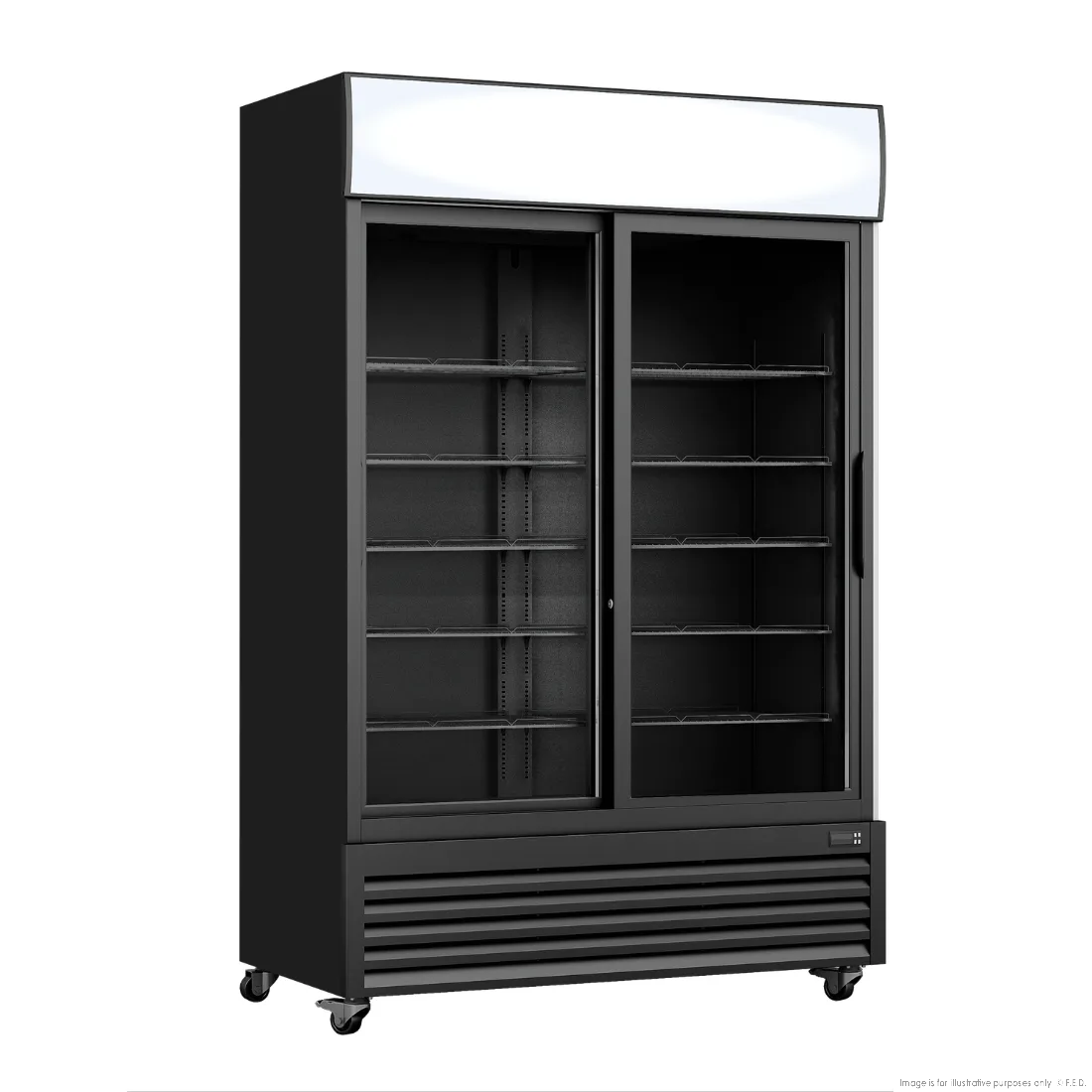 LG-1000SDBP Thermaster 1000L Two Sliding Glass Door Colourbond Upright Drink Fridge Black