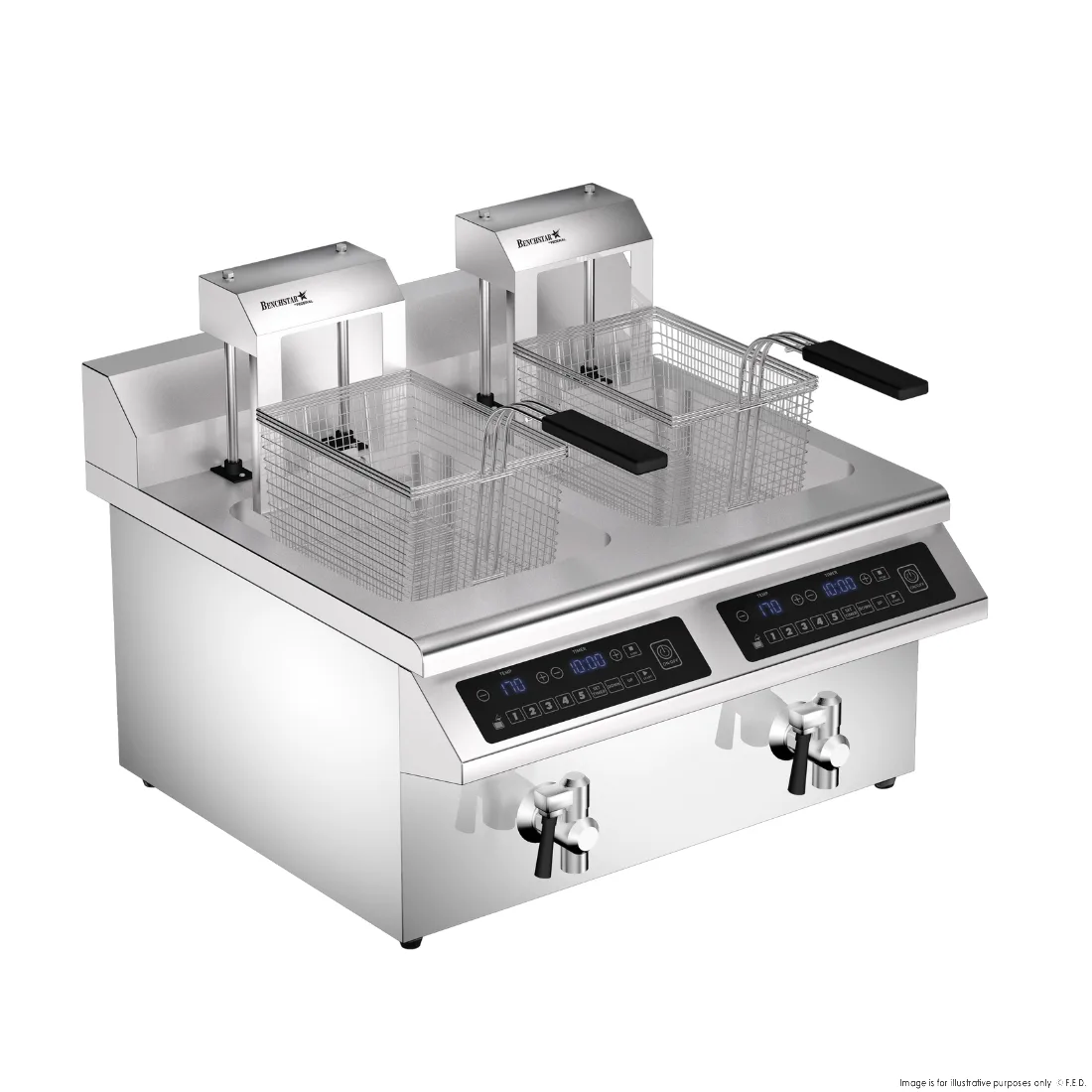 Benchstar Double Tanks Auto Lifting Induction Fryer - IF7000D-AL