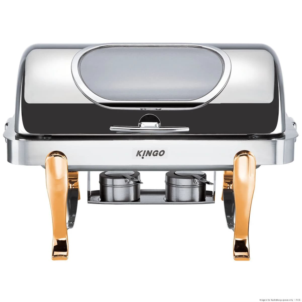 2NDs: Oblong Chafing Dish with Gilt Legs / Single - KGS6801-1-QLD52