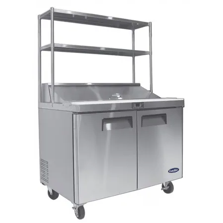 2 DOOR SANDWICH PREP TABLE FRIDGE WITH OVER SHELF MSF8303OS