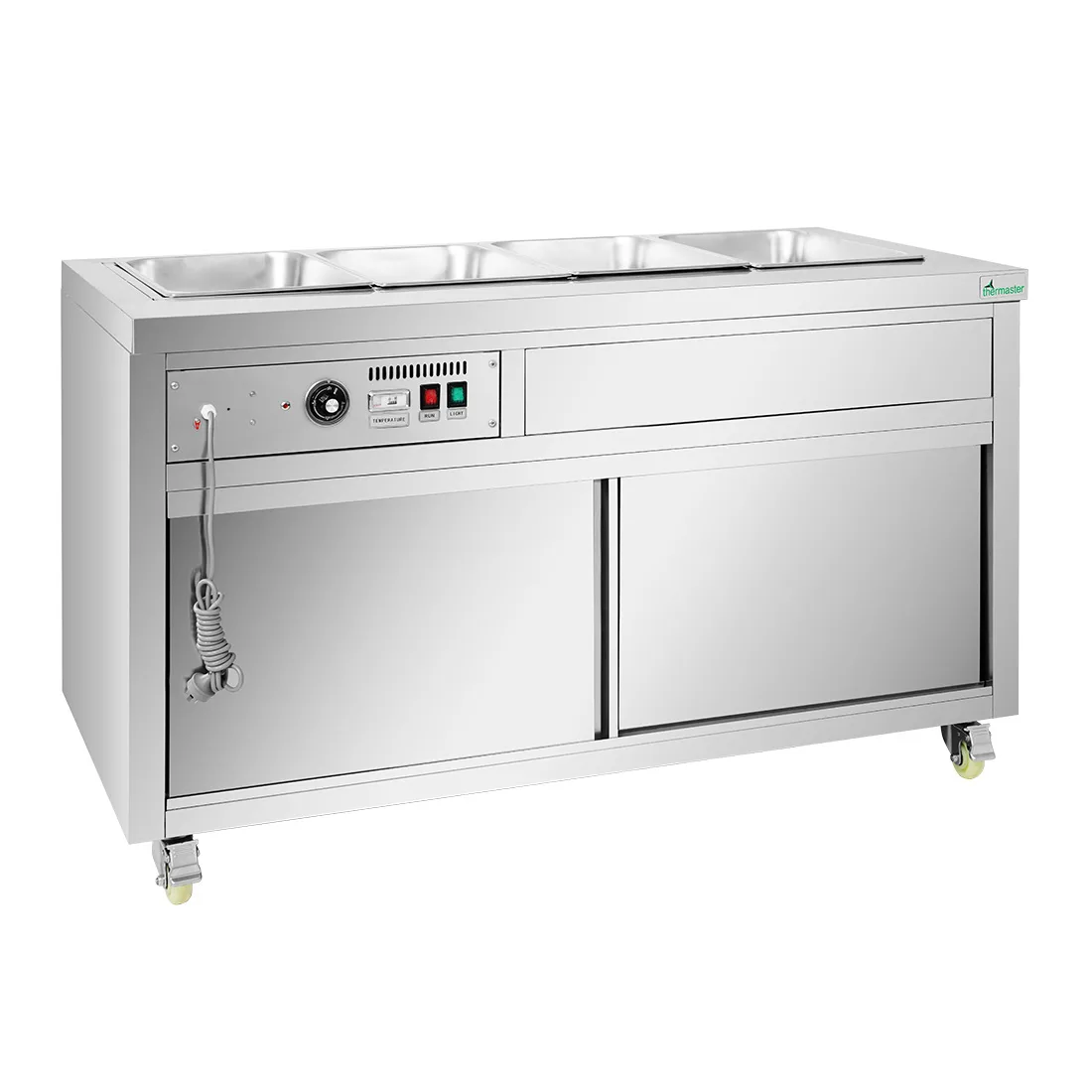 Thermaster Premium Wet and Dry Bain Marie Food Display 4x1/1 GN Pans PG150FE-XB